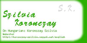 szilvia koronczay business card